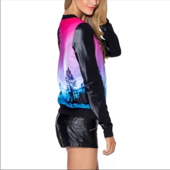 BLACKMILK Aurora-Skye Pink GF Bomber jacket, limited collection, Sz S - Picture 2 of 8